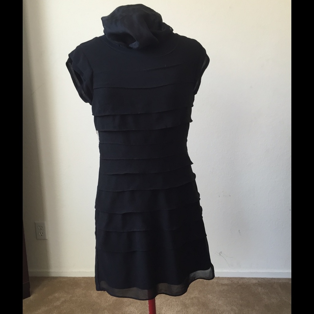 Cotton + Candy Black Tiered Dress Size Medium Little Black Dress